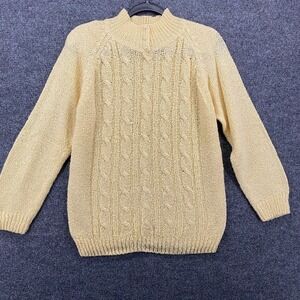 Vintage Miranda Petite Sweater Womens Size P Cable Knit Long Sleeve Prairie 70s